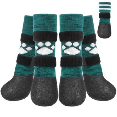 Imagem de KOOLTAIL Meias Antiderrapantes para Cães para Evitar Lamber As Patas Em Pavimentos Quentes/Turvos, Botas Longas para Cães de Neve À Prova D'Água E Protetores de Patas com Tiras, Controle de Tração Par