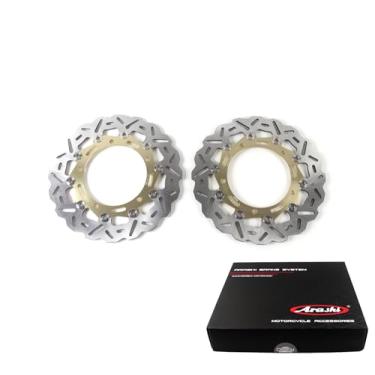 Imagem de Discos de freio dianteiro Arashi Rotores para Kawasaki Z900 2017-2022 ABS, Z900RS 18-22 CAFE', Ninja 650R EX650 17-22, Z650 ABS 17-22, Z650RS 20-22, peças de acessórios de motocicleta douradas