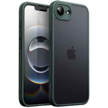 Imagem de JETech Capa Matte para iPhone 16e 6,1 Polegadas 2025, Case Proteção Contra Quedas de Nível Militar à Prova de Choque, Capinha Traseira Translúcida Fosca, Anti-Impressão Digital (Verde Escuro)