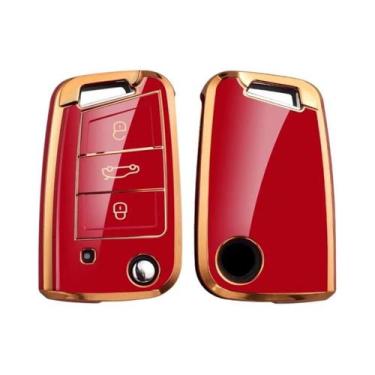 Imagem de Capa De Chave Flip TPU Para Carros VW Volkswagen Golf 7 Tiguan SEAT At