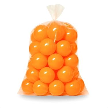 Imagem de Kit Com 25 Unidades De Bolinha Para Piscina De Crianças Não Amassam Bolas Divertida Cor Vibrante (Laranja Neon)