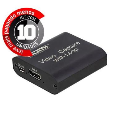 Imagem de Kit com 10 captura de vídeo hdmi com loop out, usb, áudio e vídeo, 4k 