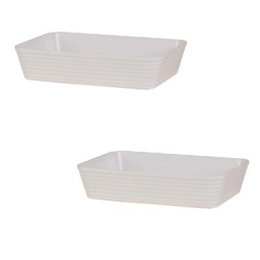 Imagem de Kit 2 Travessa  Com Friso LE CHEF 33x23x6Cm Branca - Paramount