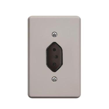 Imagem de Tomada de Embutir 2P+T c/Placa Tradicional Alumbra, 10A