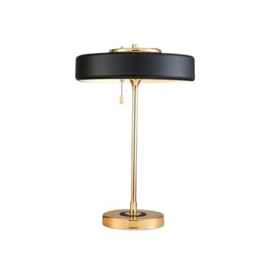 Imagem de Abajur de cabeceira Luminária de mesa simples para quarto, cabeceira, sala estar, decoração estudo(Preto)