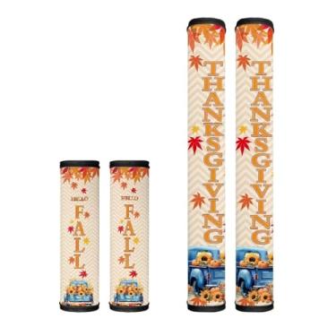 Imagem de Mintulipy Conjunto de 4 capas de maçaneta de porta de geladeira decoração de ação de graças capa de alça de eletrodomésticos mantenha sua geladeira forno micro-ondas fogão lava-louças limpo