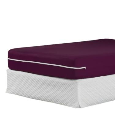Imagem de Capa Protetora Para ColchãO Casal Queen/King - Com ZíPer Completo E Malha RespiráVel - Protetor ImpermeáVel E AntiáCaros(roxo,Queen)