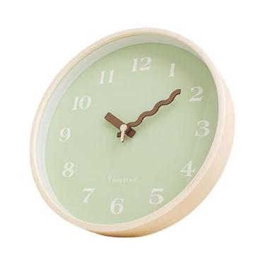Imagem de KiBcsLic Relógio de parede decorativo moderno e silencioso, relógio de pendurar, decoração criativa, arte, de quarto para casa, escritório, sala de estar, Verde