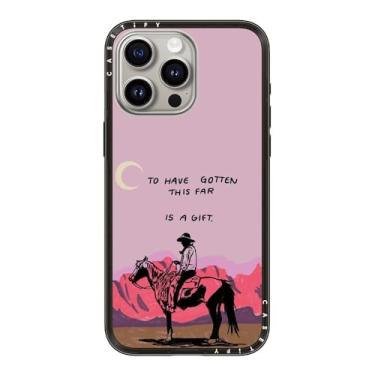 Imagem de CASETiFY Capa compacta para iPhone 15 Pro Max [fina e elegante/compatível com Magsafe/1,2 m. 2X proteção contra quedas de grau militar] - Cowboy Quest - preto transparente