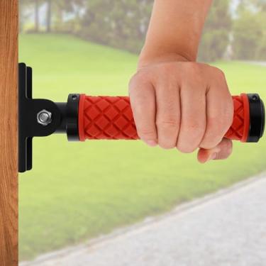 Imagem de Maçaneta flip assistente de porta, alça de suporte de assistente de porta antiderrapante, trilhos de mão para idosos, barra de apoio de escada dobrável, suporta até 158 kg para pessoas com deficiência