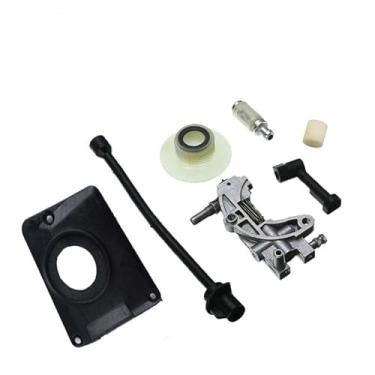 Imagem de Compatível com conjuntos de bombas de óleo de motosserra 4500, 5200, 5800 52 cc, acessórios para tubos de óleo de turbina 7 peças