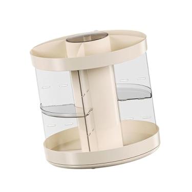 Imagem de Kokiya Organizador de maquiagem, organizador de balcão de banheiro, caixa de armazenamento giratória, suporte para cuidados com a pele, penteadeira, mesa de