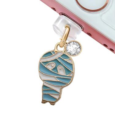 Imagem de ELISE & FONDA Porta de carregamento USB CP660, plugue antipoeira, pingente de telefone para iPhone 14/13/12/11/XS MAX/XR/X/8 Plus/7/6S/8/SE iPad iPod (azul)