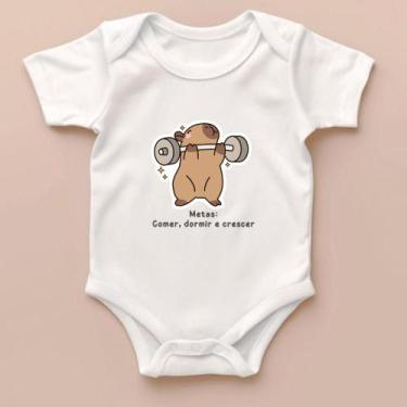 Imagem de Body Bebê Reborn Bodie Personalizado Capivara Roupa Infantil Confort 1