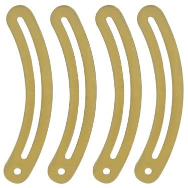 Imagem de Unlorspy 4 peças dobradiças de suporte de tampa dourada, dobradiça recurvada de ferro, dobradiças de caixa de madeira, conector de prateleira adequado para armário de móveis domésticos/exibição de