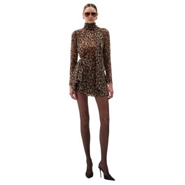 Imagem de Ronny Kobo Minivestido feminino Carlotta, Estampa de leopardo, P