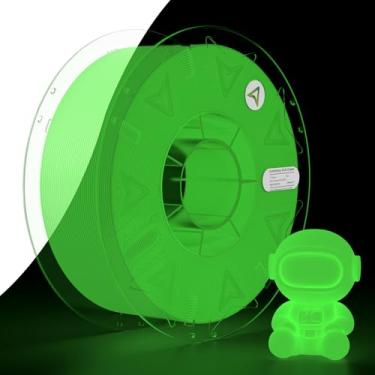 Imagem de Creality Filamento de impressora PLA luminoso 3D, filamento PLA verde vaga-lume brilhante de 1,75 mm para impressão 3D, melhor com lâmpadas UV, carretel de 1 kg (1 kg), verde