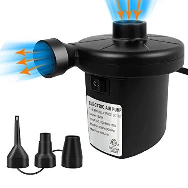 Imagem de Bomba de ar elétrica para infláveis, bomba de ar para colchão de ar, bombas infladoras com 3 bocais, bomba de ar de piscina para flutuadores infláveis (130 W)