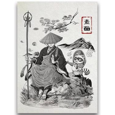 Imagem de Fantasy North - Monk and The Tanuki - Série Yokai com tinta japonesa - 100 capas de cartas TCG foscas texturizadas - Serve para Pokémon Magic MTG Commander e outros jogos de cartas - Capas de baralho