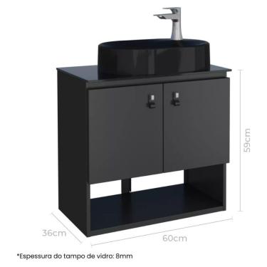 Imagem de Gabinete Toucador Em Aço Baru Preto - P102858 - Cozimax Toucador Aco Baru Preto - P102858 - Cozimax