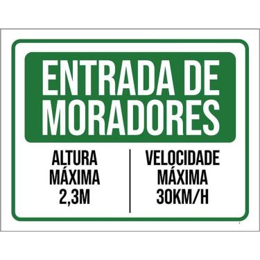 Imagem de Placa De Sinalização - Condomínio Entrada Moradores 36X46