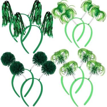 Imagem de Bandanas Censen Halloween Pom Pom Tinsel com rabos de cavalo x8 verdes