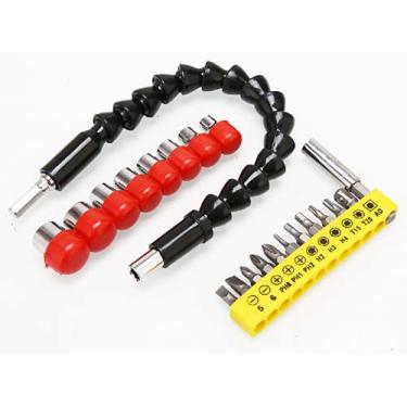 Imagem de 22 peças/conjunto de soquetes sextavados de haste com chave de fenda elétrica, conjunto de cabeça de lote, eixo de extensão flexível, kit de ferramentas manuais elétricas, chave de fenda flexível