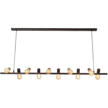 Imagem de Lustre de tira de metal industrial E27 Luminária pendente ajustável para casa Decoração rústica de bar e café Luminária suspensa, decoração moderna