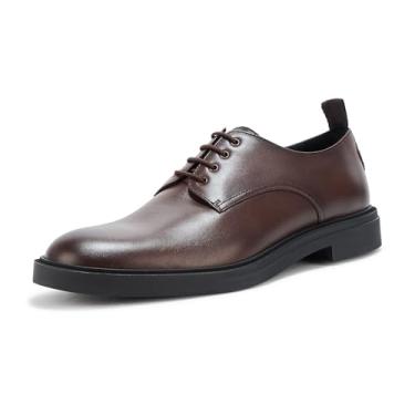 Imagem de BOSS Calev Derby Sapato social masculino de couro Oxford, Cappuccino marrom, 38
