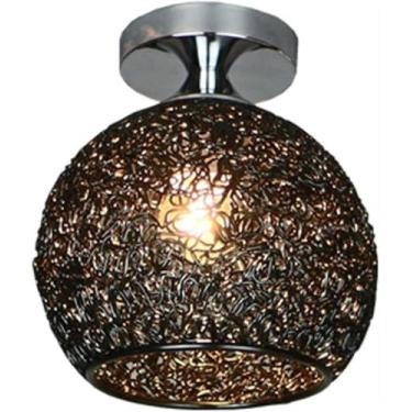 Imagem de Lustre de escada com fio de alumínio, luminária de teto semi-embutida, luminária moderna e criativa próxima ao teto, luminária para vestiário, sala de estar, restaurante, cozinha (cor