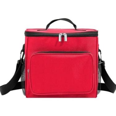 Imagem de Bolsa Térmica Portátil para Marmita e Bebidas com Alça Ajustável, Viagem, Trabalho, Academia(Vermelho)