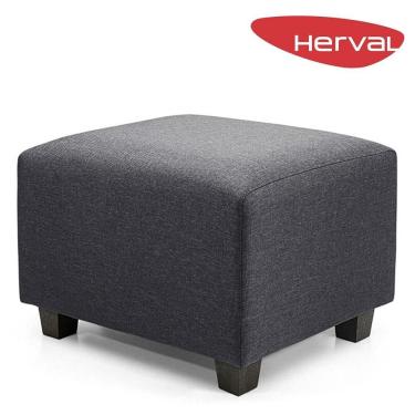 Imagem de Puff Retangular Herval Clean, Linho Grafite 58 cm