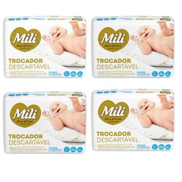 Imagem de TROCADOR  Descartável (Lençol Absorvente) MILI Love &amp; Care   4 Pacotes com 5 unidades