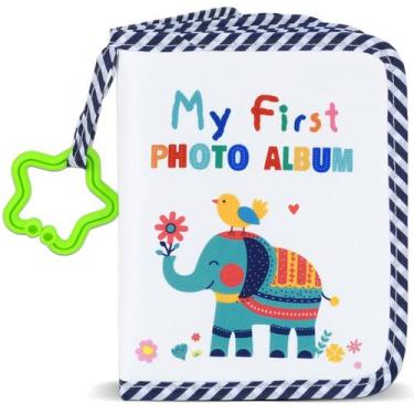 Imagem de Álbum de Fotos para Bebé ZOIIWA Elefante de Tela Suave 18x14 cm