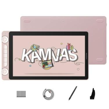 Imagem de Tablet de desenho HUION Kamvas 13 (Gen 3) com tela rosa