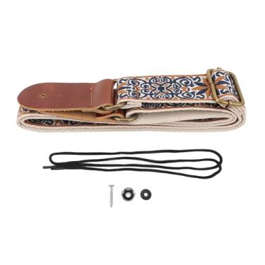 Imagem de Alça de ukulele estilo bordado retrô fivela de metal ajustável respirável cinto de ombro para banjo bandolim elegante durável confortável desgaste acessório instrumento musical nylon (estilo 1)