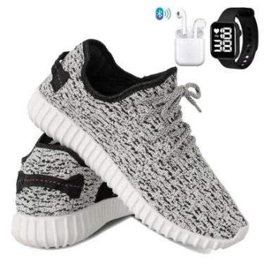 Imagem de Kit Tênis Para Corrida Academia Masculino Super Leve e Macio com Fone e Relógio-Masculino