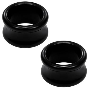 Imagem de Ocptiy Tampões de ouvido de acrílico vazados de 6G-50 mm para mulheres e homens, alargador, alargador, alargador, alargador, piercing, joia corporal, preto, branco, transparente, 1 par, 50mm = 2 inch