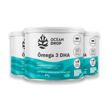 Imagem de Kit 3 Ômega 3 DHA Vegano Ocean Drop 120 Cápsulas