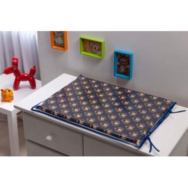 Imagem de Trocador para Comoda de Bebe Ursinho Realeza Azul Marinho  Quarto bebe