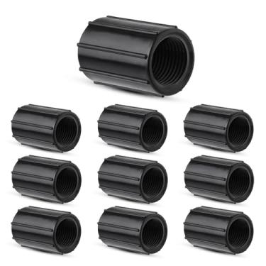 Imagem de 10 peças 1/2 polegada fêmea rosqueado PVC NPT conector, acoplamento de rosca dupla fêmea tubo aspersor adaptador de sistema de irrigação acessórios para quintal gramado jardim