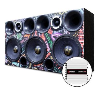 Imagem de Caixa Pancadão 3 Woofer Driver Tweeter Modulo Taramps 400 - OESTESOM