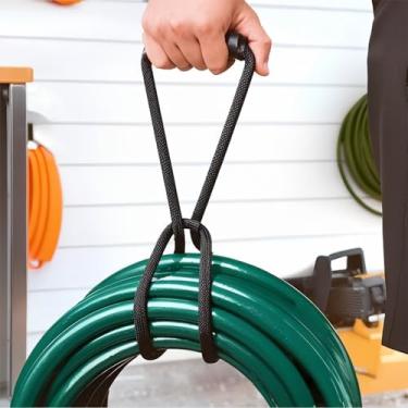 Imagem de Alça de gerenciamento de cabos de nylon resistente – Laço de armazenamento forte para organização de fios elétricos, tubos e cabos, durável e reutilizável (preto)