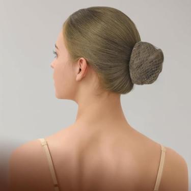 Imagem de 20 redes de cabelo para coque feminino, 50 cm, malha elástica invisível para serviço de alimentação, coque de balé, dormir (loira)