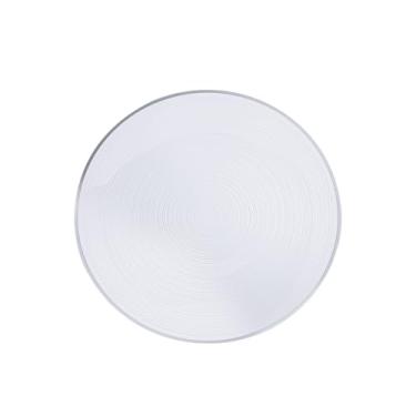 Imagem de Prato Descartável De Luxo Poliestireno 26Cm Kit 6 Unidades (Transparente (Borda Prata))