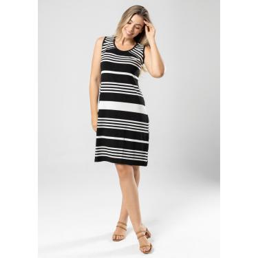 Imagem de Vestido Pau a Pique Regata Listrado Preto