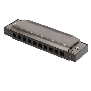 Imagem de Acouto C Key 10 Buracos Órgão da Boca da Gaita Diatônica - Instrumento Musical Profissional para Iniciantes e Jogadores Avançados (Preto)