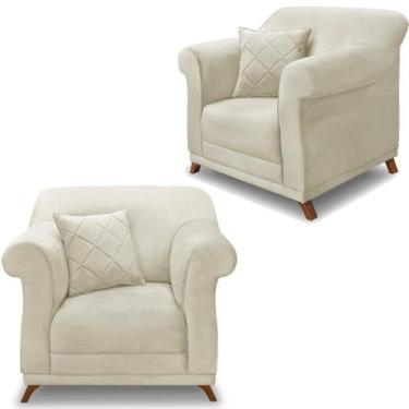 Imagem de Kit 2 Poltronas Decorativas Retro Polo Veludo 2221 Ezz 2221 - MILANI M