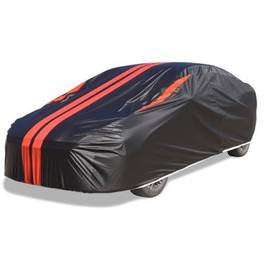 Imagem de WMCHEYI Capas de carro para automóveis, capa de carro de 6 camadas à prova d'água para todos os climas, capa de carro ao ar livre sol UV chuva neve proteção contra vento, cobertura externa completa