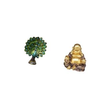 Imagem de Fenteer Coleção de Estátuas de Buda Pavão, Esculturas de Animais, Ornamento Elegante para Mesa, Ideal para Quarto, Escritório, Sala de Estar, Estante, Decoraç